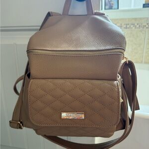 PETIT MONACO DIAPER BAG - LATTE COLOR - VEGAN LEATHER - DIAPER BAG
